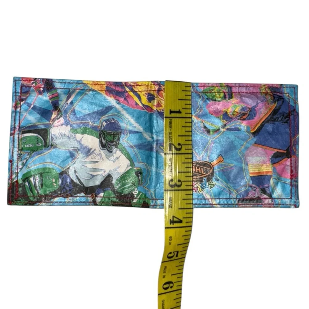 Vintage 90s NHL Kids Multicolor Blue Pink Wallet